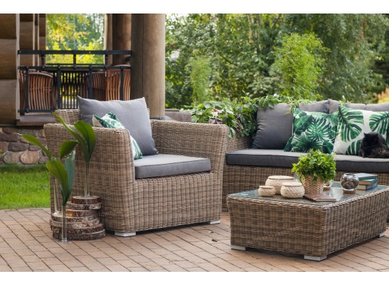 "Капучино" кресло из искусственного ротанга, цвет соломенный в Каменске-Уральском