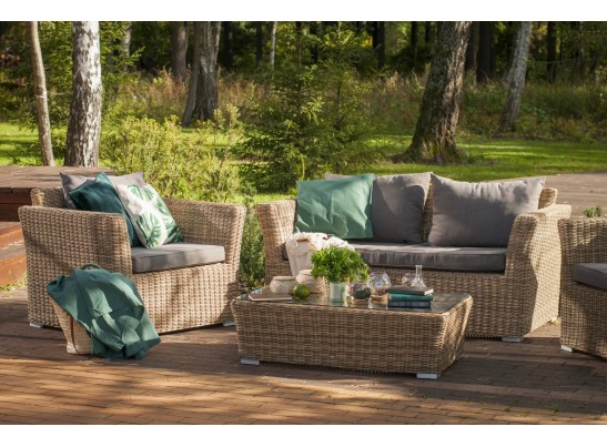 "Капучино" диван из искусственного ротанга двухместный, цвет соломенный в Каменске-Уральском