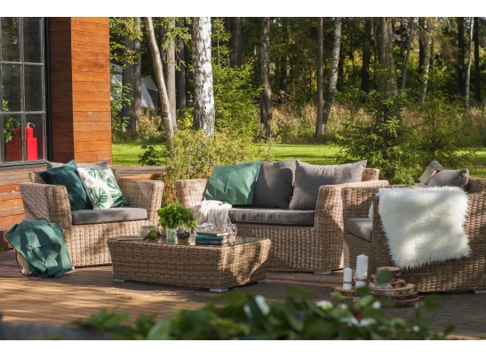 "Капучино" диван из искусственного ротанга двухместный, цвет соломенный в Каменске-Уральском