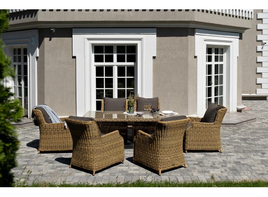 "Неаполь" обеденная группа плетеная из искусственного ротанга, цвет соломенный в Каменске-Уральском