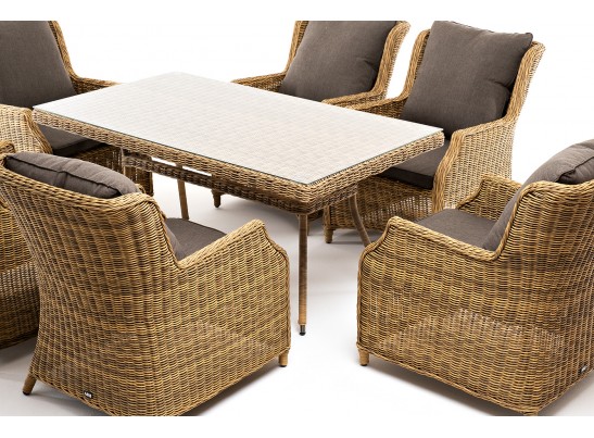 "Неаполь" обеденная группа плетеная из искусственного ротанга, цвет соломенный в Каменске-Уральском