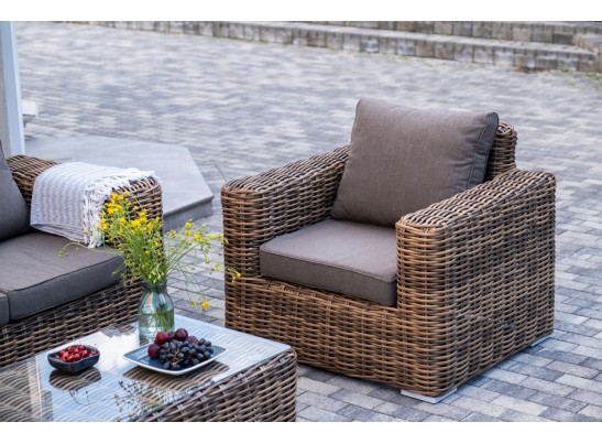 "Палермо" лаунж-зона из искусственного ротанга, цвет соломенный в Каменске-Уральском