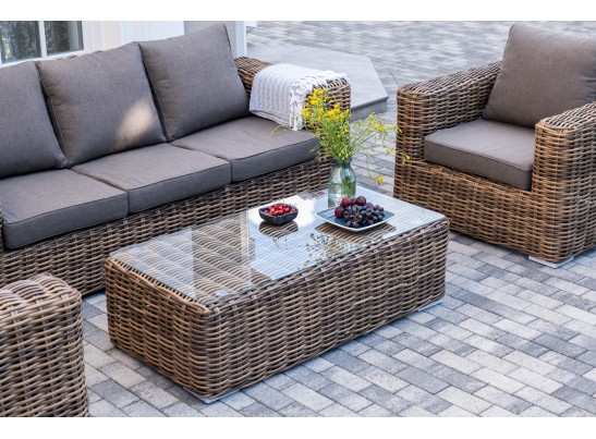 "Палермо" лаунж-зона из искусственного ротанга, цвет соломенный в Каменске-Уральском