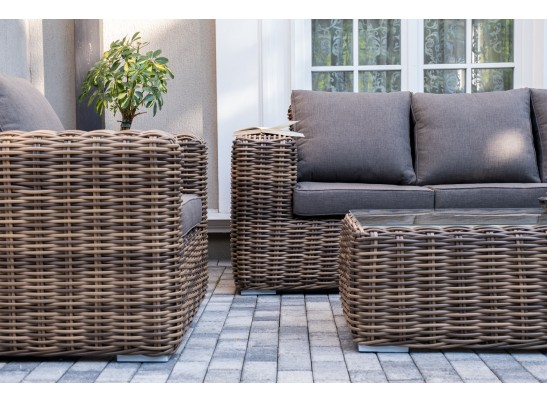 "Палермо" лаунж-зона из искусственного ротанга, цвет соломенный в Каменске-Уральском