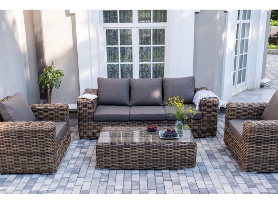 "Палермо" лаунж-зона из искусственного ротанга, цвет соломенный в Каменске-Уральском