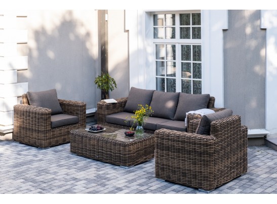 "Палермо" лаунж-зона из искусственного ротанга, цвет соломенный в Каменске-Уральском