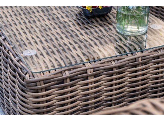 "Палермо" лаунж-зона из искусственного ротанга, цвет соломенный в Каменске-Уральском