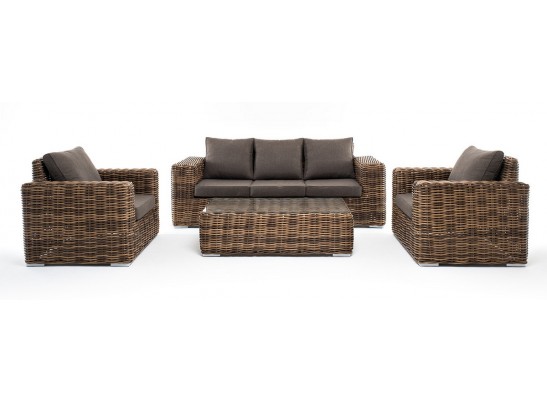 "Палермо" лаунж-зона из искусственного ротанга, цвет соломенный в Каменске-Уральском