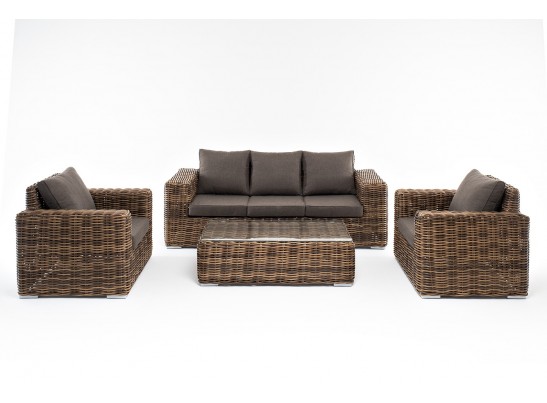 "Палермо" лаунж-зона из искусственного ротанга, цвет соломенный в Каменске-Уральском