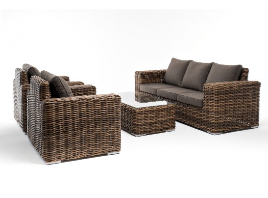 "Палермо" лаунж-зона из искусственного ротанга, цвет соломенный в Каменске-Уральском