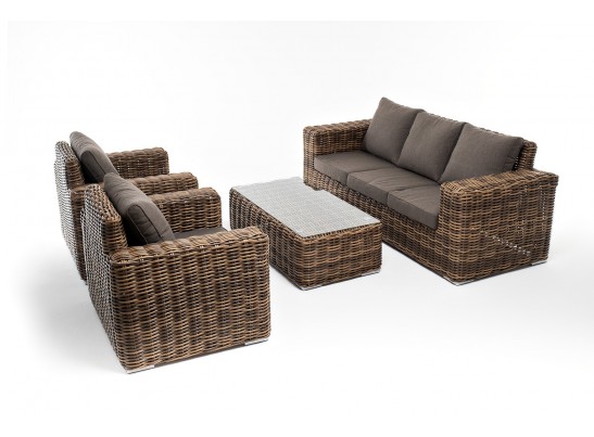 "Палермо" лаунж-зона из искусственного ротанга, цвет соломенный в Каменске-Уральском