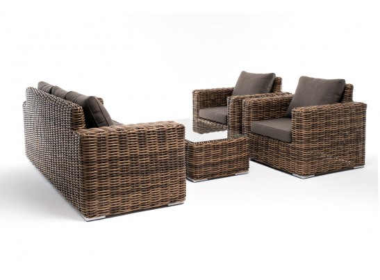 "Палермо" лаунж-зона из искусственного ротанга, цвет соломенный в Каменске-Уральском