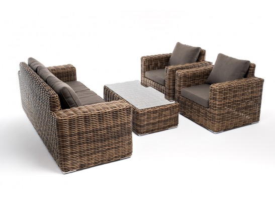 "Палермо" лаунж-зона из искусственного ротанга, цвет соломенный в Каменске-Уральском