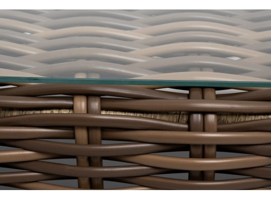 "Палермо" журнальный столик из искусственного ротанга, цвет соломенный в Каменске-Уральском