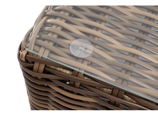 "Палермо" журнальный столик из искусственного ротанга, цвет соломенный в Каменске-Уральском