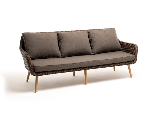 "Прованс" диван из искусственного ротанга трехместный, цвет коричневый в Каменске-Уральском
