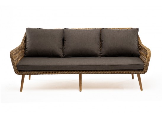 "Прованс" диван из искусственного ротанга трехместный, цвет соломенный в Каменске-Уральском