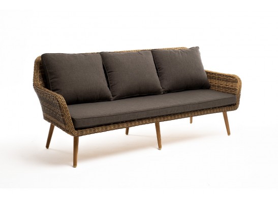 "Прованс" диван из искусственного ротанга трехместный, цвет соломенный в Каменске-Уральском