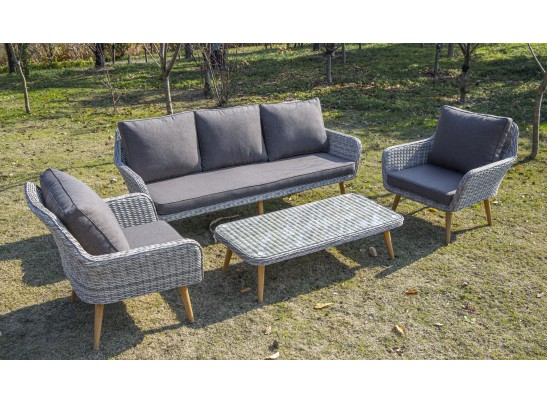 "Прованс" диван из искусственного ротанга трехместный, цвет бежевый в Каменске-Уральском