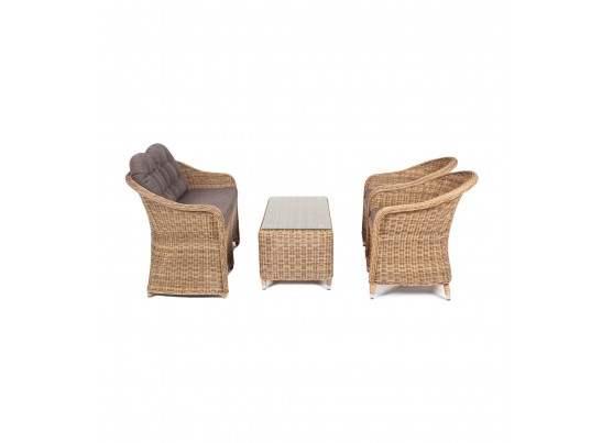 "Равенна" лаунж-зона из искусственного ротанга, цвет соломенный в Каменске-Уральском