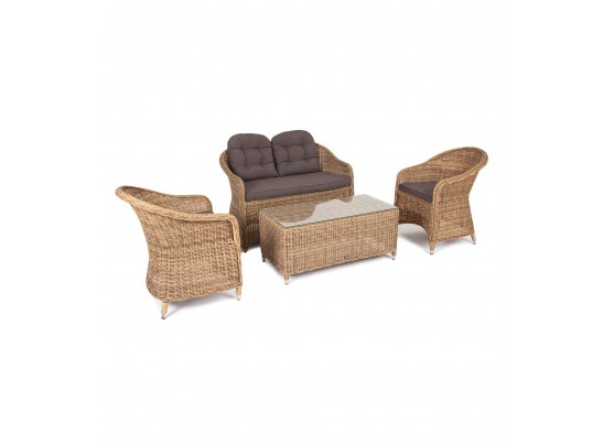 "Равенна" лаунж-зона из искусственного ротанга, цвет соломенный в Каменске-Уральском