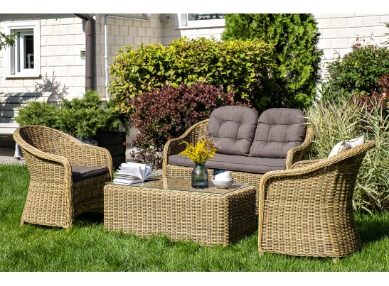 "Равенна" диван двухместный плетенный из ротанга, цвет соломенный в Каменске-Уральском