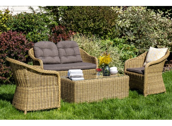 "Равенна" диван двухместный плетенный из ротанга, цвет соломенный в Каменске-Уральском
