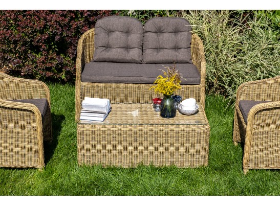 "Равенна" диван двухместный плетенный из ротанга, цвет соломенный в Каменске-Уральском