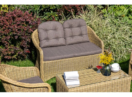 "Равенна" диван двухместный плетенный из ротанга, цвет соломенный в Каменске-Уральском