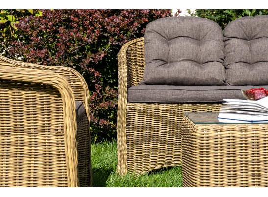 "Равенна" диван двухместный плетенный из ротанга, цвет соломенный в Каменске-Уральском