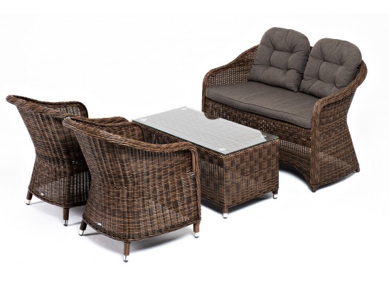 "Равенна" лаунж-зона из искусственного ротанга, цвет коричневый в Каменске-Уральском