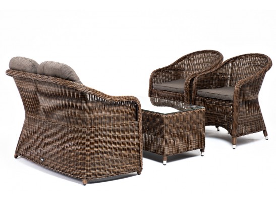 "Равенна" лаунж-зона из искусственного ротанга, цвет коричневый в Каменске-Уральском
