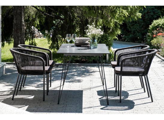 "Руссо" обеденный стол из HPL 150х80см, цвет "черный мрамор" в Каменске-Уральском