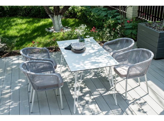 "Руссо" обеденный стол из HPL 150х80см, цвет молочный в Каменске-Уральском