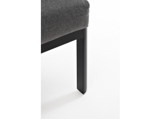 "Сан Ремо" диван 2-местный плетеный из роупа, каркас алюминий темно-серый, роуп серый, ткань серая в Каменске-Уральском