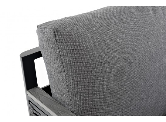 "Сан Ремо" кресло плетеное из роупа садовое, каркас алюминий темно-серый, роуп серый, ткань серая в Каменске-Уральском