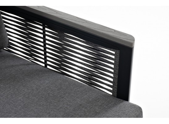 "Сан Ремо" кресло плетеное из роупа садовое, каркас алюминий темно-серый, роуп серый, ткань серая в Каменске-Уральском