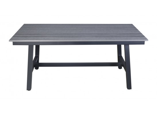"Сан Ремо" стол обеденный из ДПК, каркас алюминиевый темно-серый в Каменске-Уральском