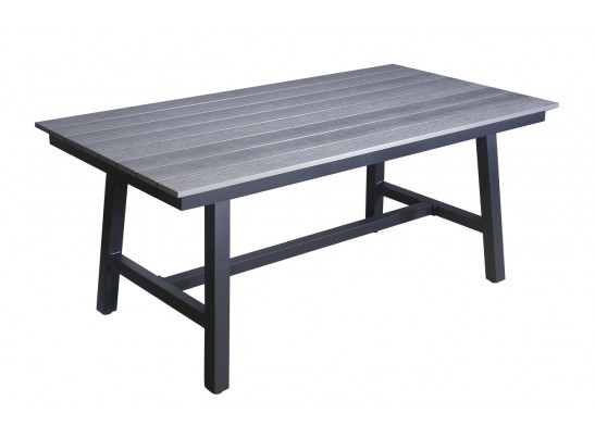 "Сан Ремо" стол обеденный из ДПК, каркас алюминиевый темно-серый в Каменске-Уральском