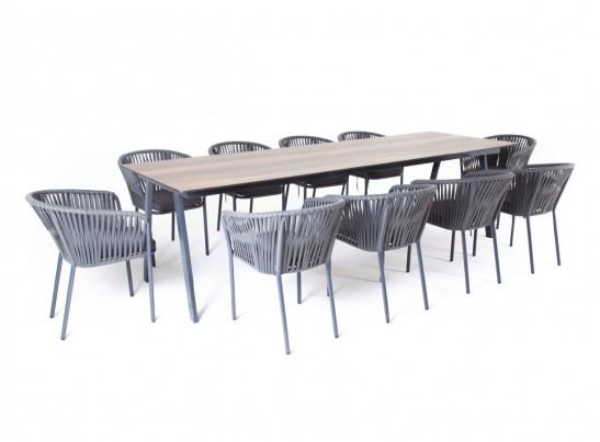 "Санта-Фе" обеденная группа на 10 персон, стол HPL, плоский роуп в Каменске-Уральском