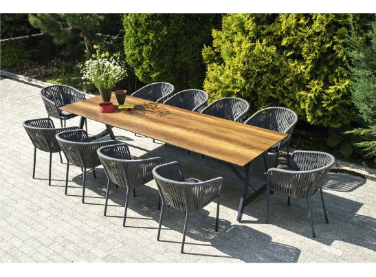 "Санта-Фе" обеденная группа на 10 персон, стол HPL, плоский роуп в Каменске-Уральском