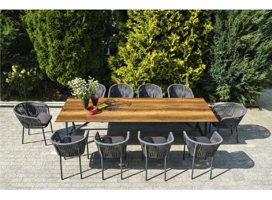 "Санта-Фе" обеденная группа на 10 персон, стол HPL, плоский роуп в Каменске-Уральском