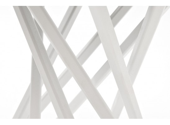 "Сантьяго" журнальный стол из HPL круглый Ø40 H55, каркас из стали белый, цвет столешницы "молочный" в Каменске-Уральском