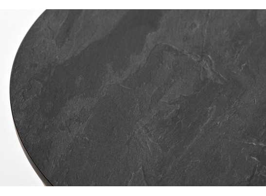 "Сантьяго" журнальный стол из HPL круглый Ø40 H55, каркас из стали золотой, цвет столешницы "серый гранит" в Каменске-Уральском