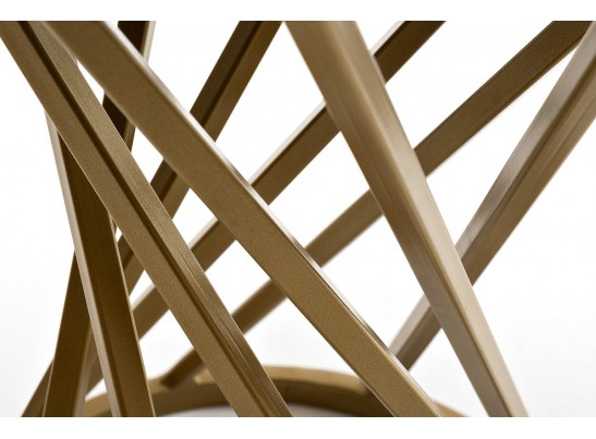 "Сантьяго" журнальный стол из HPL круглый Ø40 H55, каркас из стали золотой, цвет столешницы "серый гранит" в Каменске-Уральском