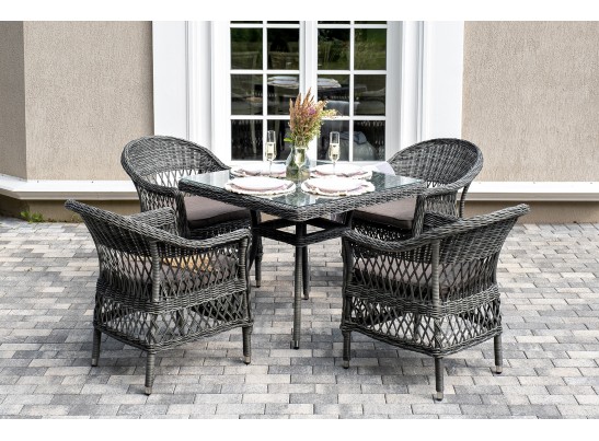 "Сицилия" обеденная группа плетеная, цвет графит в Каменске-Уральском