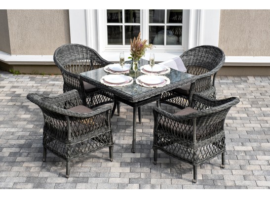 "Сицилия" обеденная группа плетеная, цвет графит в Каменске-Уральском