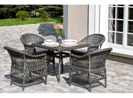 "Сицилия" обеденная группа плетеная, цвет графит в Каменске-Уральском