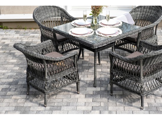 "Сицилия" обеденная группа плетеная, цвет графит в Каменске-Уральском