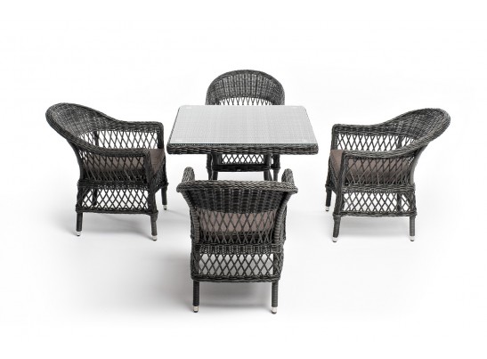 "Сицилия" обеденная группа плетеная, цвет графит в Каменске-Уральском